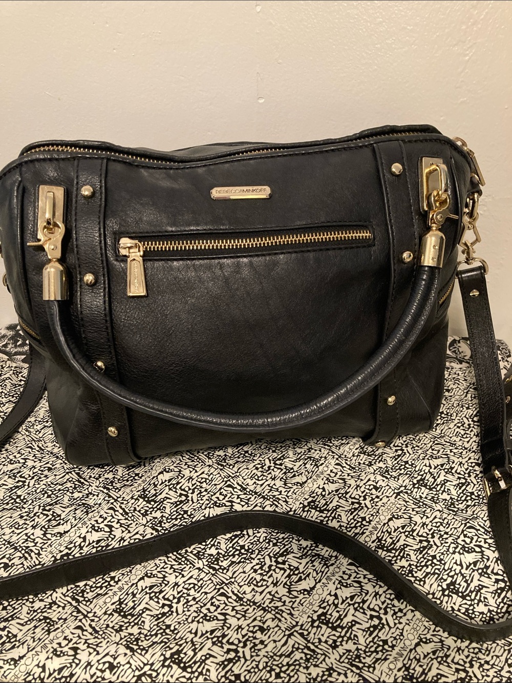 AUTHENTIC Rebecca Minkoff Cupid Black Leather Satchel Handbag